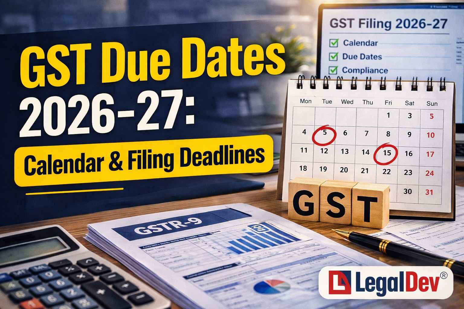 GST Due Dates 2026-27: Calendar & Filing Deadlines